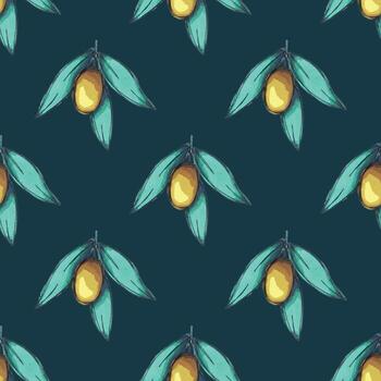 Seamless pattern with olive branches for decorative print, wrapping paper vector
