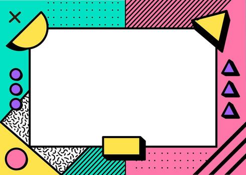 Retro 80s Dynamic Geometric Background Frames vector