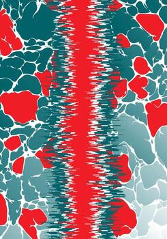 Colorful abstract pattern with red and teal vector