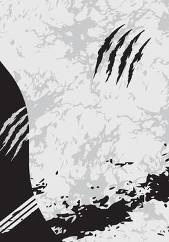 Abstract scratch marks on gray vector