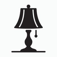 Bedside lamp black solid icon simple lighting vector