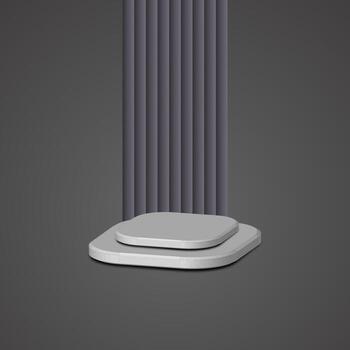 3d pedestal with black stripes on a gray background. 3d rendering elegant eps 10 vector