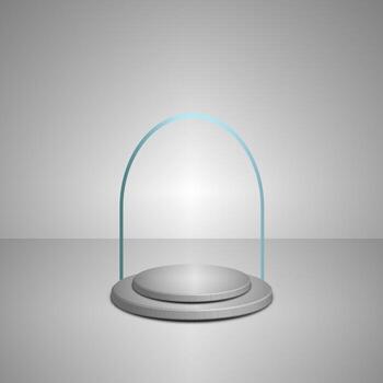 Illustration of a round podium on a gray background. 3d rendering eps 10 vector