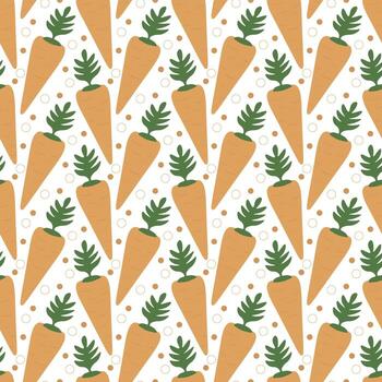 Seamless pattern with a cartoon carrot. Healthy carrot Repeating background vector