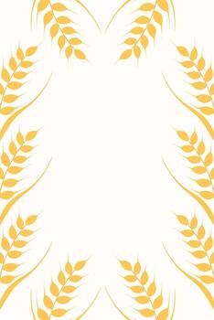 Blank Document with Wheat Border Flat Design. Empty Frame Decorated Wheat Stalks vector
