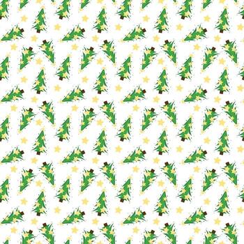 sin costura modelo con un Navidad árbol y estrella. repitiendo antecedentes de nuevo año árbol vector