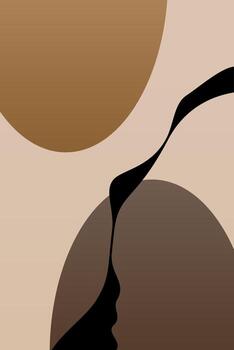 Minimalist abstract boho style with geometric aesthetics vector