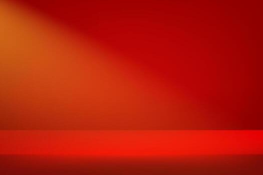 Red Background Empty Room Studio with table. Space for selling products on the website. illustration. vector