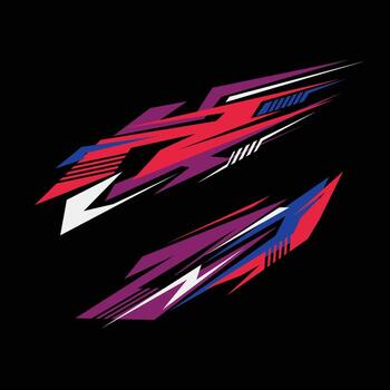 Dynamic Abstract Racing Stripe Graphics for Vehicle Decoration Template vector