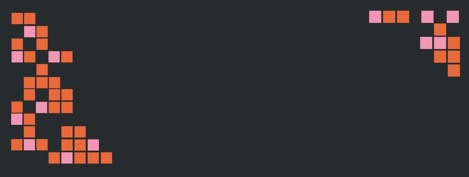 Background template in pixel art style. Backdrop design for social media, brochure, web baner with empty space for text. vector