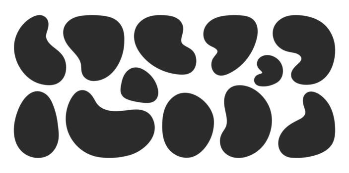 conjunto de resumen garabatear fluido elementos, manchas vector