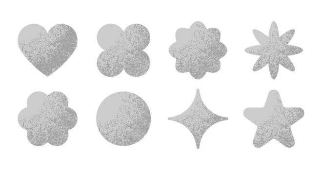 colección de geométrico formas con granoso grunge textura vector