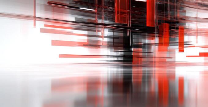 Dynamic abstract geometric background with rectangular bars in red and gray photo