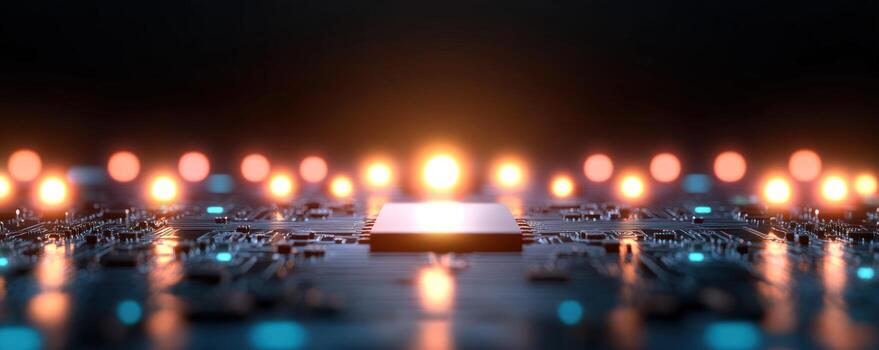 Abstract computer chip central processing unit technology background photo