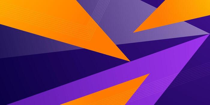 Purple and orange triangle pattern abstract background. Abstract triangle theme banner background. Papercut design. vector