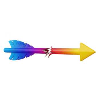 vivace arcobaleno colorato freccia con piumato impennata e acuto punto isolato su trasparente sfondo png