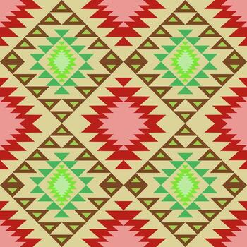 Abstract colorful geometric ethnic seamless pattern. Simply native american design with christmas theme background. vector
