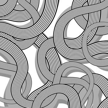 dimensional curvo rayas dinámica composición. blanco negro resumen modelo. línea antecedentes. curva textura. vector