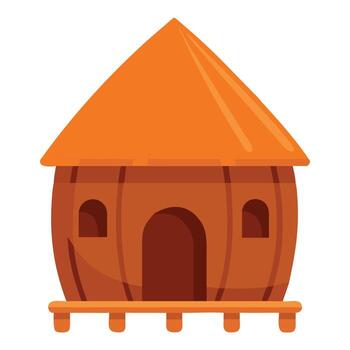 sencillo redondo choza con cónico techo y naranja color, aislado en blanco antecedentes vector