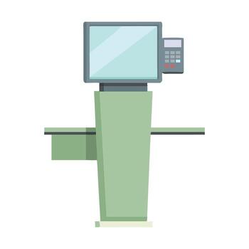 efectivo Registrarse con computadora pantalla y teclado aislado en blanco antecedentes vector