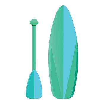 Stand up paddleboard and paddle, isolated on white background vector