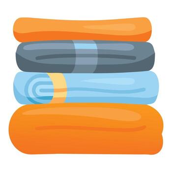 Stack of rolled towels isolated on white background vector