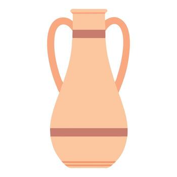 melocotón de colores antiguo cerámica florero con manejas aislado en blanco antecedentes vector