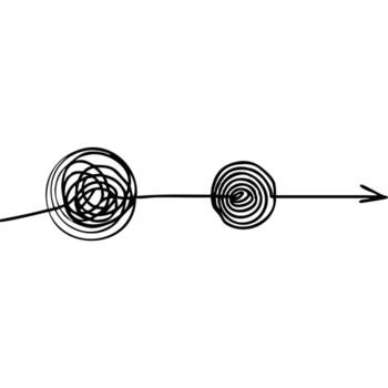 complejidad a sencillez flecha dirección solución camino Progreso ilustración vector
