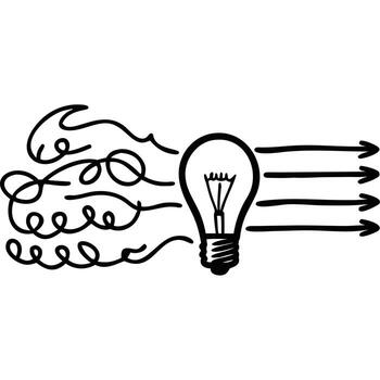 idea concepto bombilla innovación problema resolviendo creativo mano dibujado vector