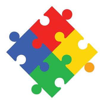 Puzzle Pieces Collaboration Unity Teamwork Solution Creative Connection Concept vector