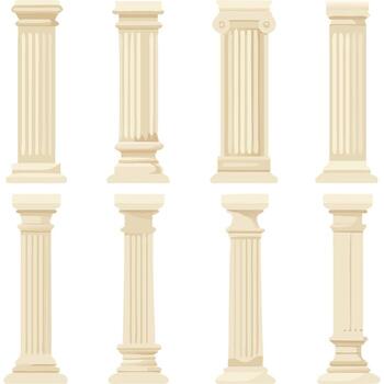 Ancient Architectural Columns Illustration Classical Design Elements vector