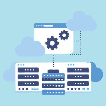 Cloud Computing Data Center Web Server Technology Illustration vector