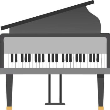 Black and grey grand piano isolated on white background vector