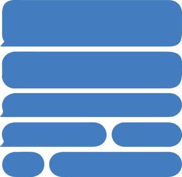 Collection of Blank Blue Text Message Bubbles for App Design vector