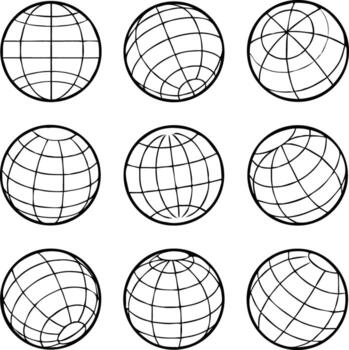 Globe Grid Map Icon World Global Network vector