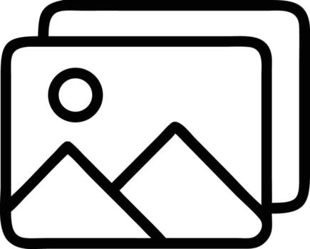 Simple Line Icon of Multiple Image Files vector
