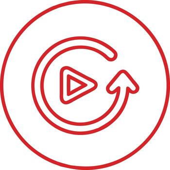 Circular Play Button Icon with Upward Arrow for Content vector