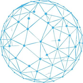 Blue Sphere Network Connection Technology Digital Global Communication Abstract vector