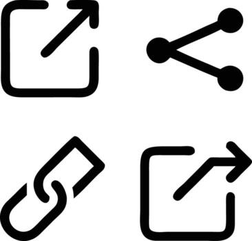 Collection of Four Essential Web Link and Share Icons vector