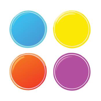 Bright Glossy Round Buttons Colorful Modern Design Elements Set vector