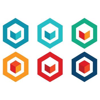 resumen hexágono cubo logo diseño conjunto moderno negocio tecnología vector