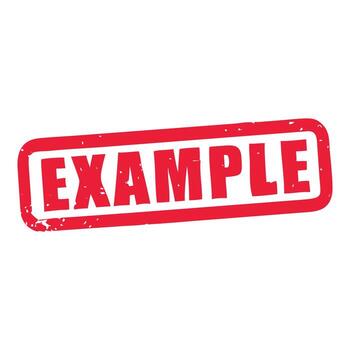 Red example stamp rectangular border business official notice vector