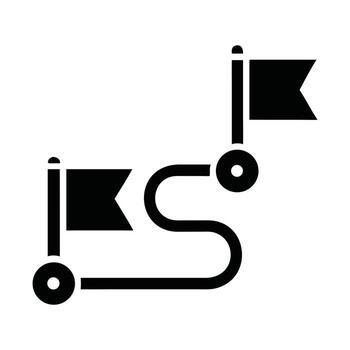 Journey Route Path Destination Waypoint Navigation Success Icon vector