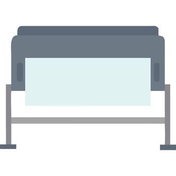 Large format plotter printer illustration for architecture advertising design vector