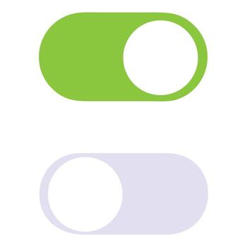 Toggle switch on off UI element design vector