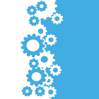 Gears teamwork mechanism engineering technology abstract background banner design vector