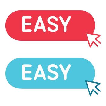 Easy Buttons Call to Action Web Design UI Concept vector