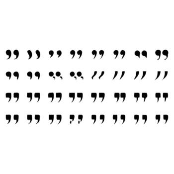 Collection of quotation marks isolated on white background vector