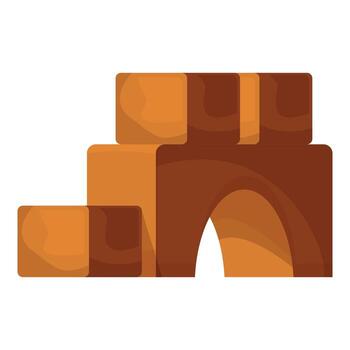 Wooden building blocks forming an archway structure vector