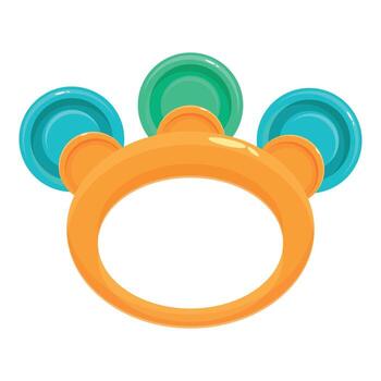 Tambourine making a rhythmic sound with colorful disks vector